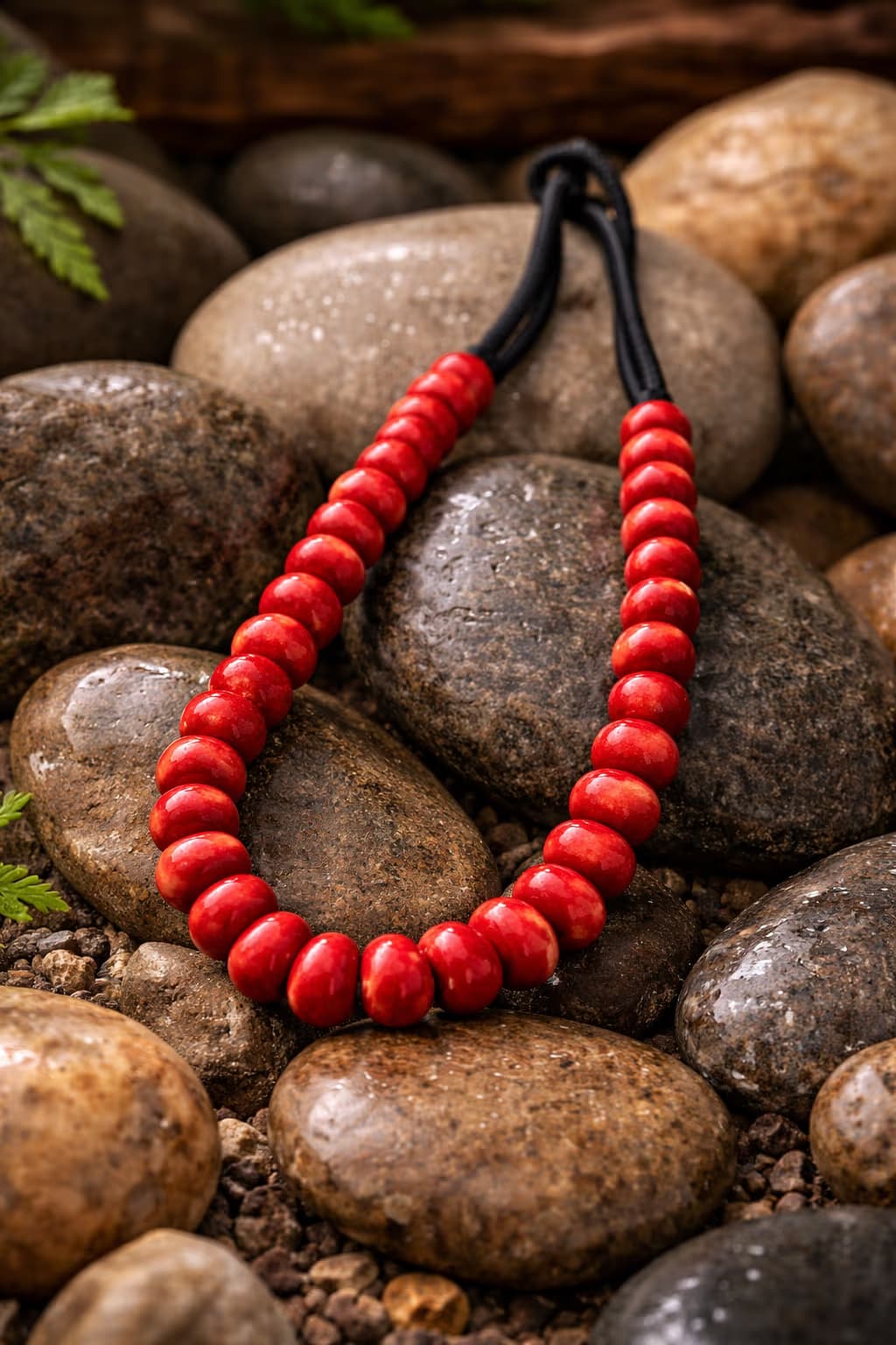 Tribal Red Bead Necklace view 2